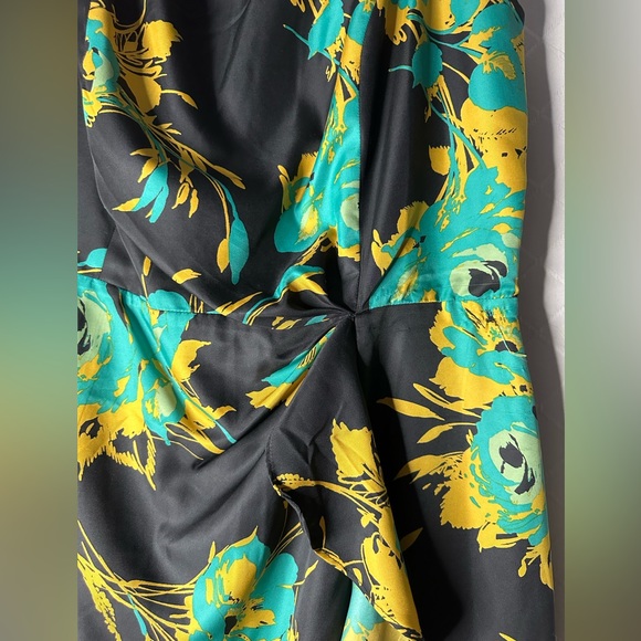 Beautiful Banana Republic Black Dress with Yellow and Teal Flowers, Size… - Picture 6 of 8